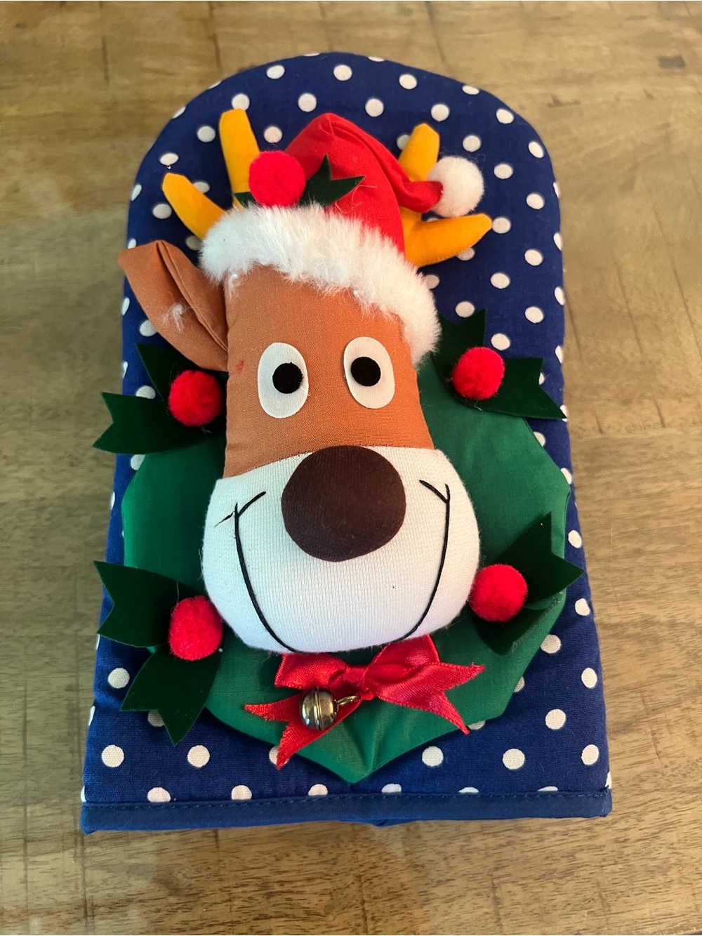 3D Vintage Christmas Reindeer Pot Holder Oven Mitt Winfield Trading Co